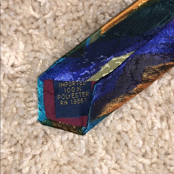 Florenzi Men’s Tie - Teal & Purple - Picture 4 of 4
